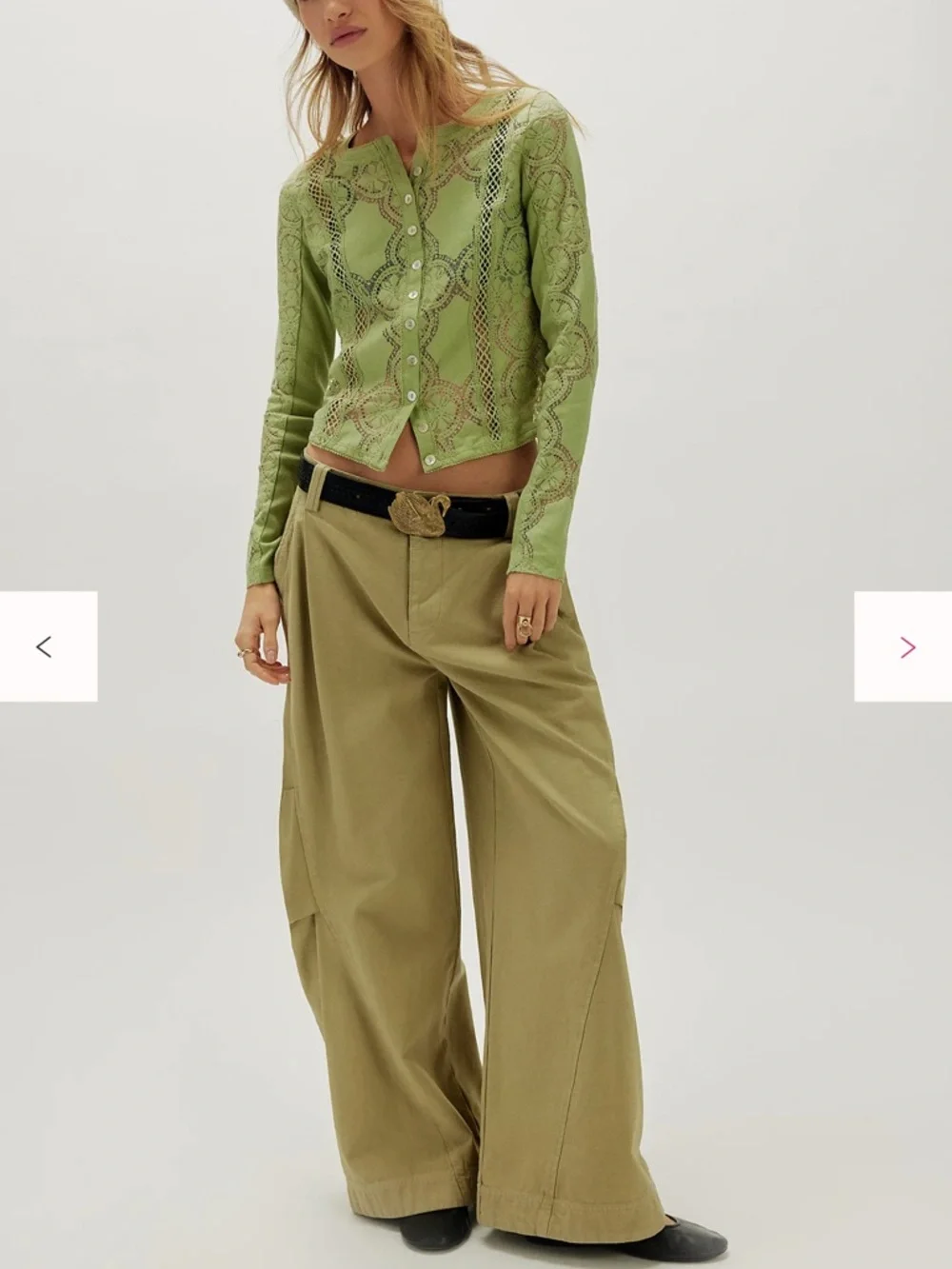 Free People Jae Sheer Lace Knit Long Sleeve Top - Picture 3 of 7